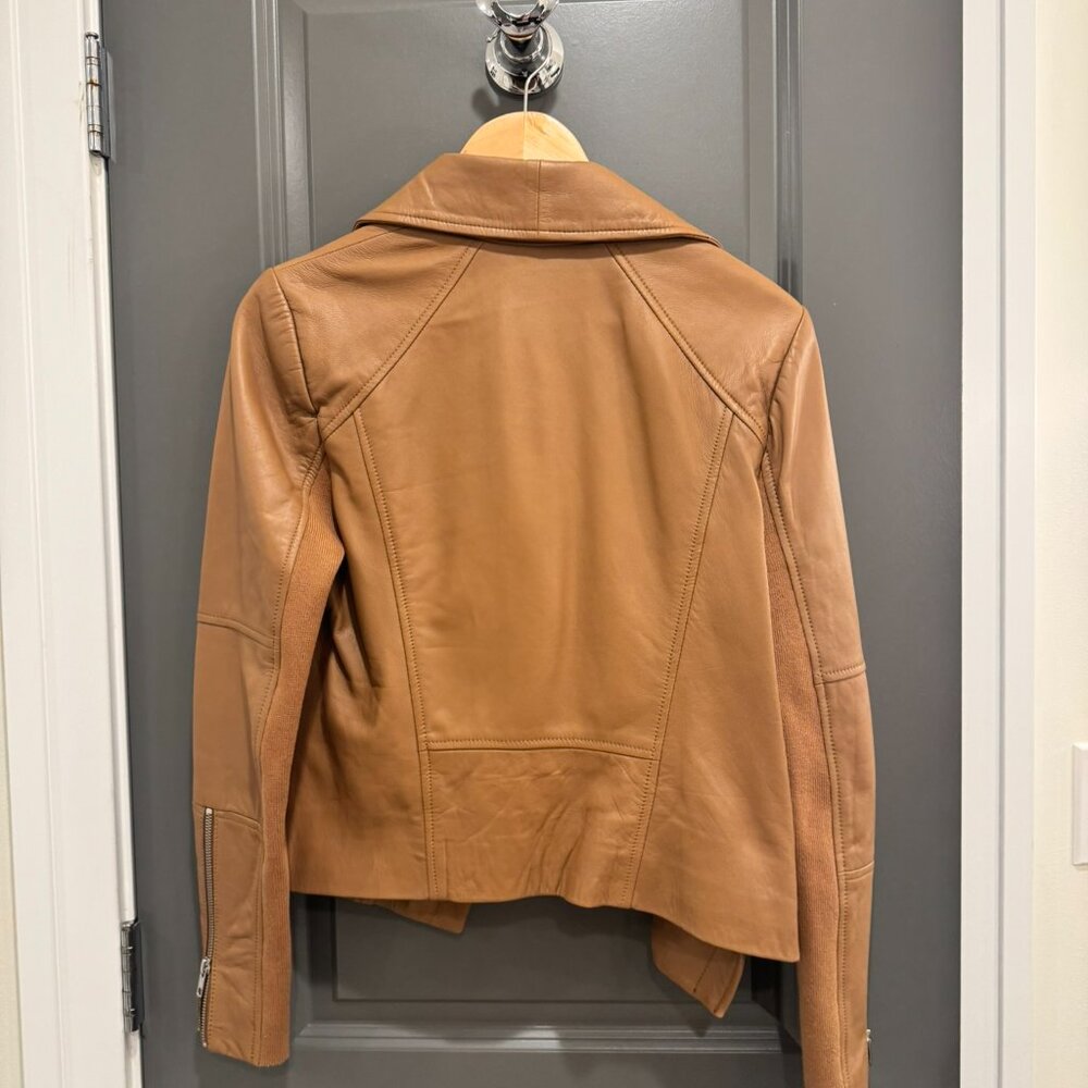 Trouve Brown Leather Moto Jacket - M - Like New - Picture 3 of 6